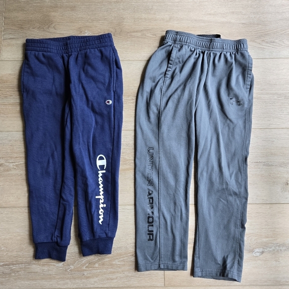 Little Boy Sm Set of 2 Gray and Black Jogger and Straight Leg Athletic Pants EUC - Picture 1 of 11